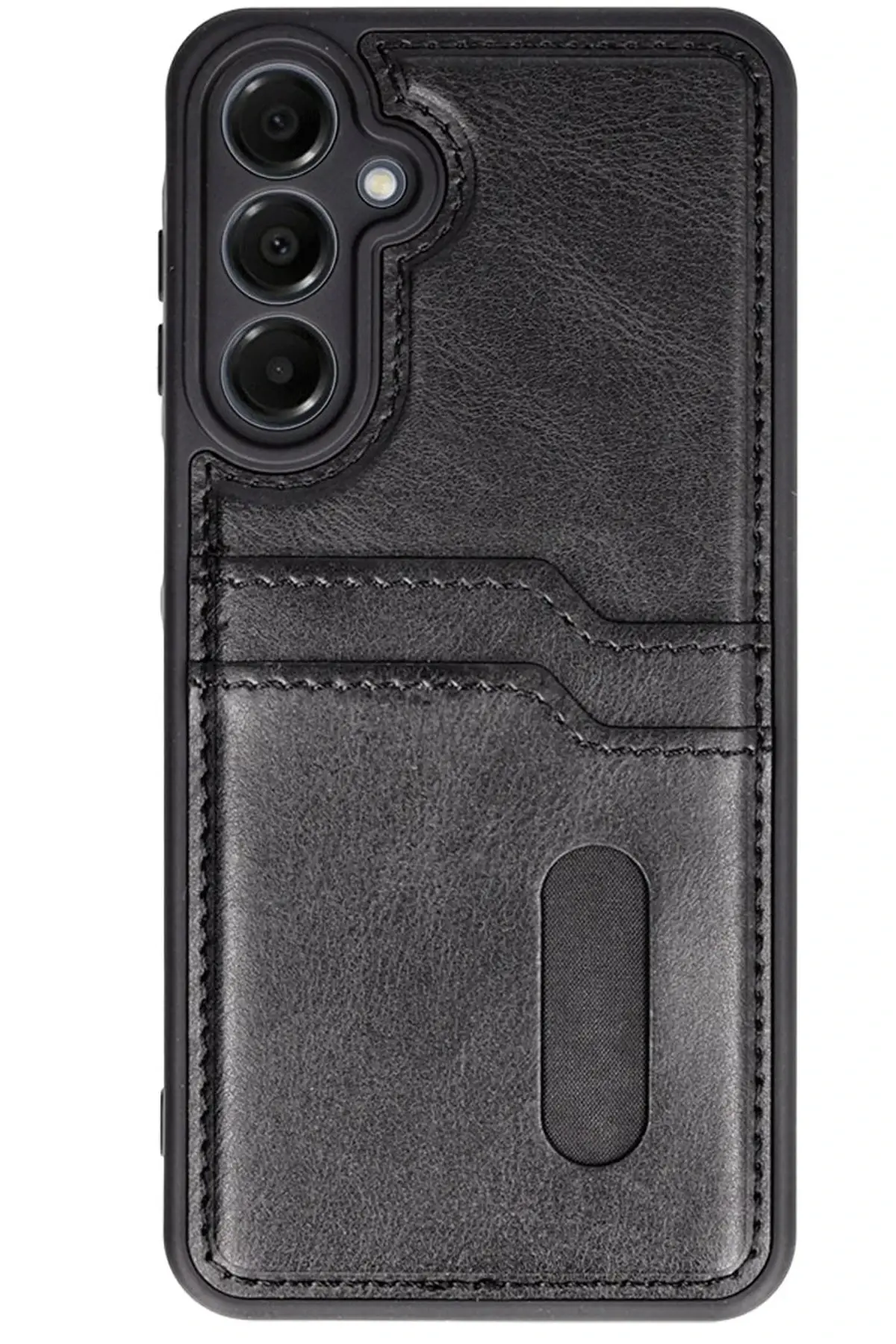 Newface Samsung Galaxy S24 FE Kılıf Sara Kartvizitli Deri Kılıf - Siyah