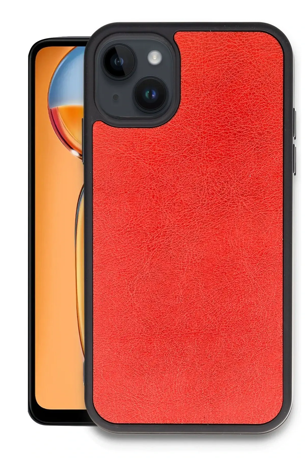 Newface iPhone 15 Kılıf Aras Deri Kapak - Kırmızı