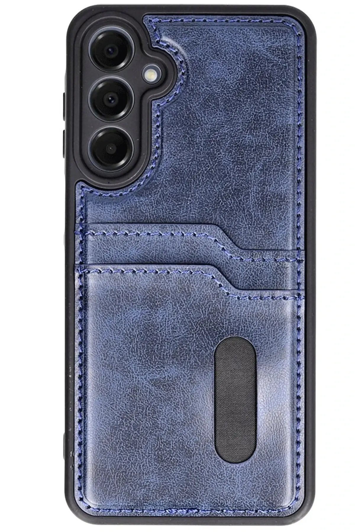 Newface Samsung Galaxy S24 FE Kılıf Sara Kartvizitli Deri Kılıf - Lacivert