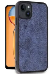 Newface iPhone 15 Kılıf Aras Deri Kapak - Lacivert