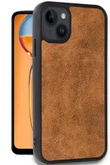 Newface iPhone 15 Kılıf Aras Deri Kapak - Taba