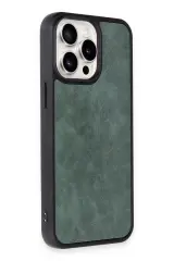 Newface iPhone 15 Pro Max Kılıf Aras Deri Kapak - Koyu Yeşil
