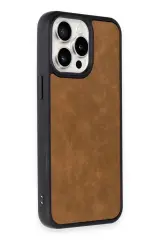 Newface iPhone 15 Pro Max Kılıf Aras Deri Kapak - Taba