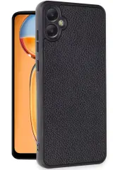 Newface Samsung Galaxy A05 Kılıf Aras Deri Kapak - Siyah