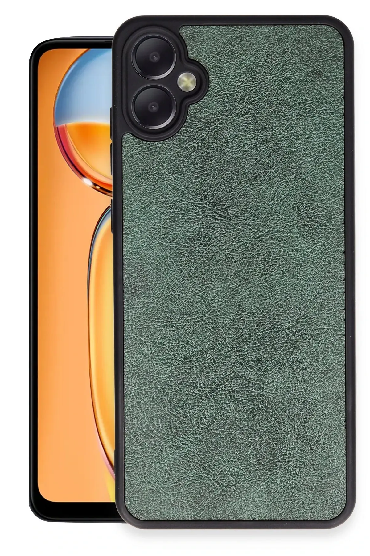 Newface Samsung Galaxy A05 Kılıf Aras Deri Kapak - Koyu Yeşil