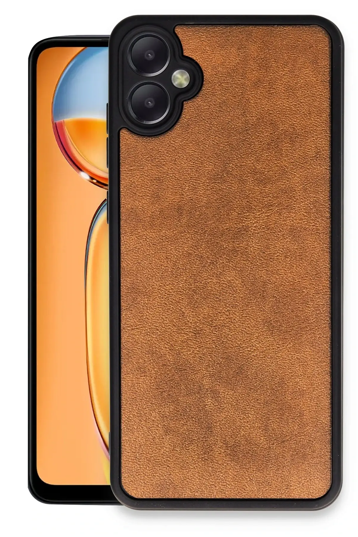 Newface Samsung Galaxy A05 Kılıf Aras Deri Kapak - Taba