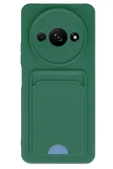 Newface Xiaomi Redmi A3 4G Kılıf Kelvin Kartvizitli Silikon - Koyu Yeşil