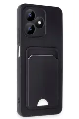 Newface Realme Note 50 4G Kılıf Kelvin Kartvizitli Silikon - Siyah