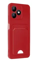 Newface Realme Note 50 4G Kılıf Kelvin Kartvizitli Silikon - Kırmızı