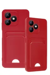 Newface Realme Note 50 4G Kılıf Kelvin Kartvizitli Silikon - Kırmızı