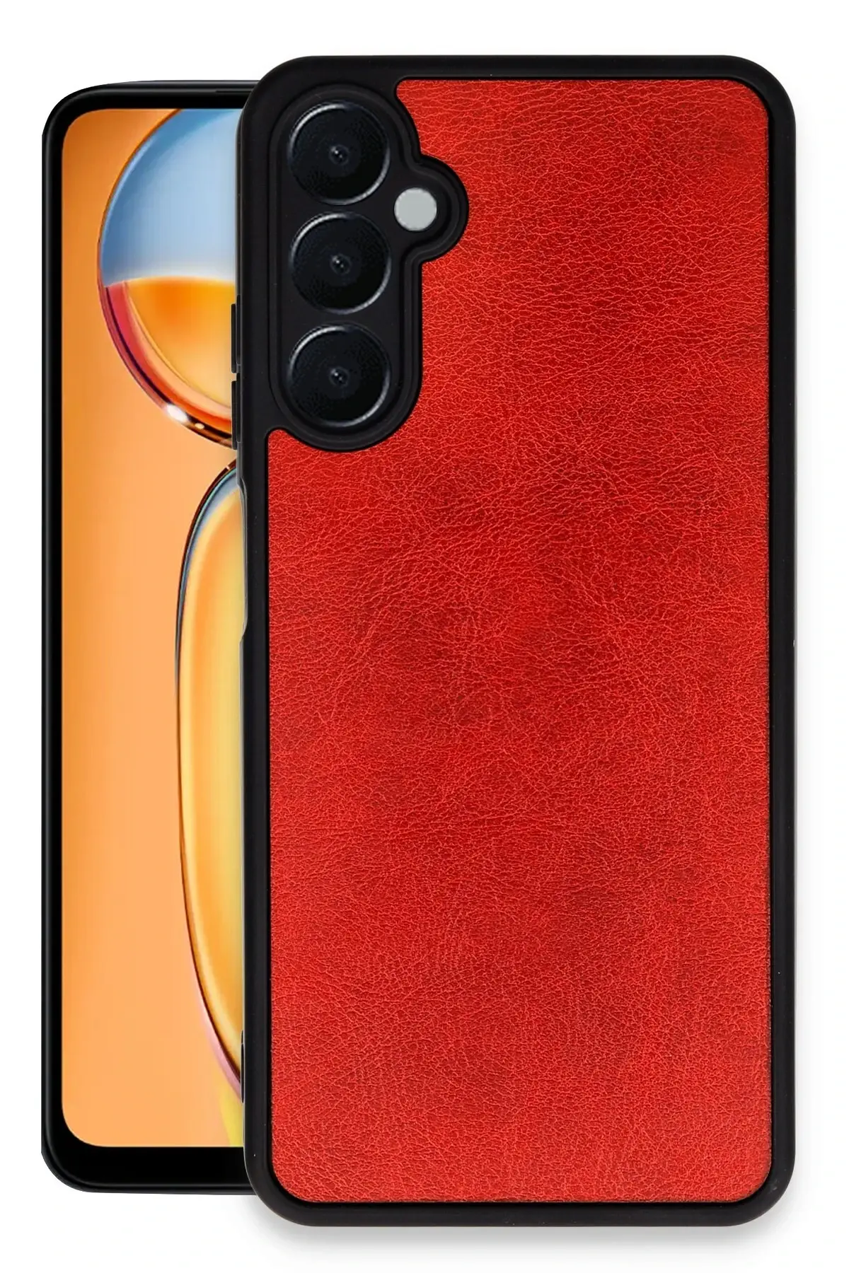 Newface Samsung Galaxy A05S Kılıf Aras Deri Kapak - Kırmızı