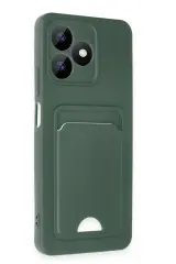 Newface Realme Note 50 4G Kılıf Kelvin Kartvizitli Silikon - Koyu Yeşil