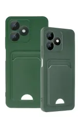 Newface Realme Note 50 4G Kılıf Kelvin Kartvizitli Silikon - Koyu Yeşil
