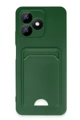Newface Realme Note 50 4G Kılıf Kelvin Kartvizitli Silikon - Koyu Yeşil