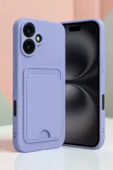 Newface iPhone 16 Kılıf Kelvin Kartvizitli Silikon - Siyah