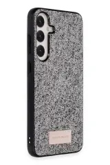 Onegif Samsung Galaxy A55 5G Bright Simli Kapak - Gümüş