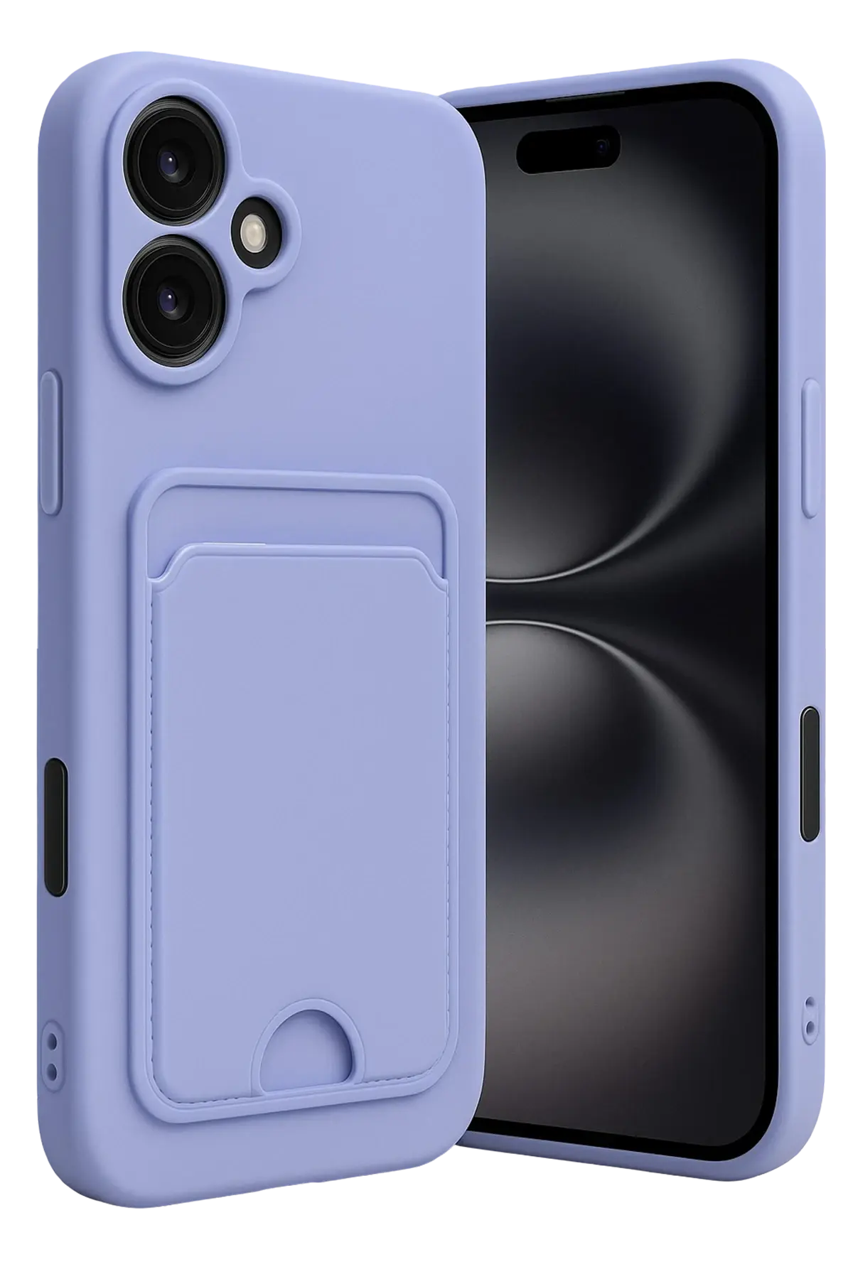 Newface iPhone 16 Kılıf Kelvin Kartvizitli Silikon - Lila