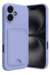 Newface iPhone 16 Kılıf Kelvin Kartvizitli Silikon - Lila