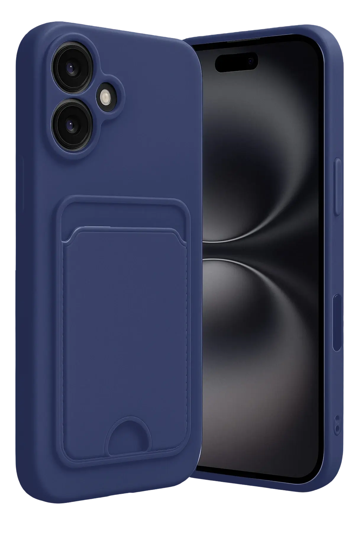 Newface iPhone 16 Kılıf Kelvin Kartvizitli Silikon - Lacivert