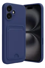 Newface iPhone 16 Kılıf Kelvin Kartvizitli Silikon - Lacivert