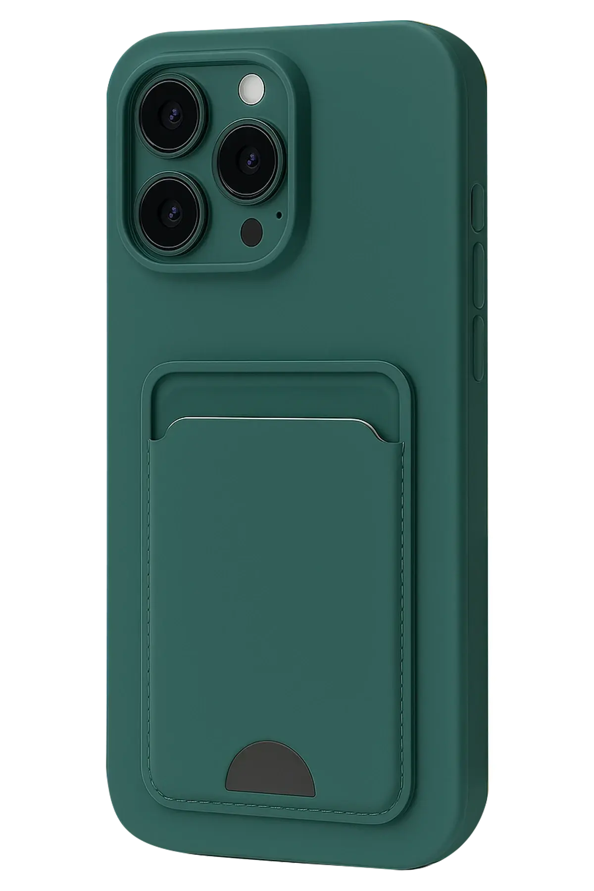 Newface iPhone 16 Pro Kılıf Kelvin Kartvizitli Silikon - Koyu Yeşil