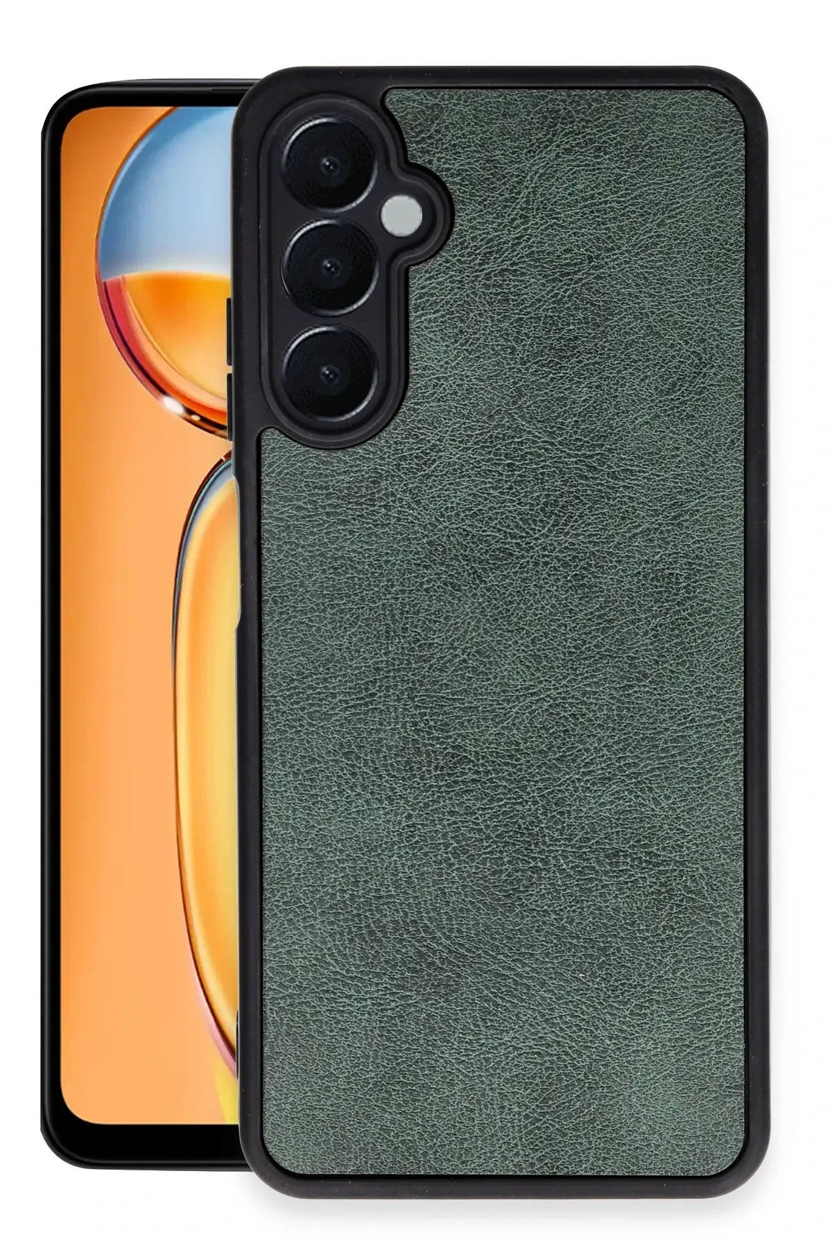 Newface Samsung Galaxy A25 5G Kılıf Aras Deri Kapak - Koyu Yeşil