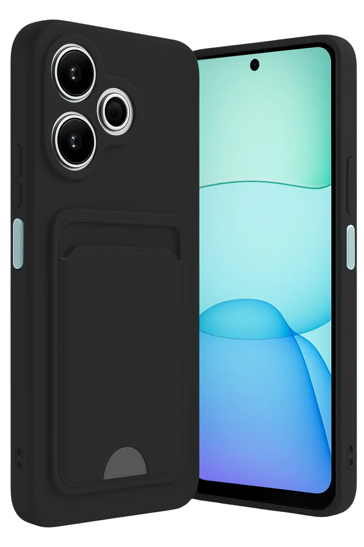 Newface Xiaomi Redmi 13 4G Kılıf Kelvin Kartvizitli Silikon - Siyah