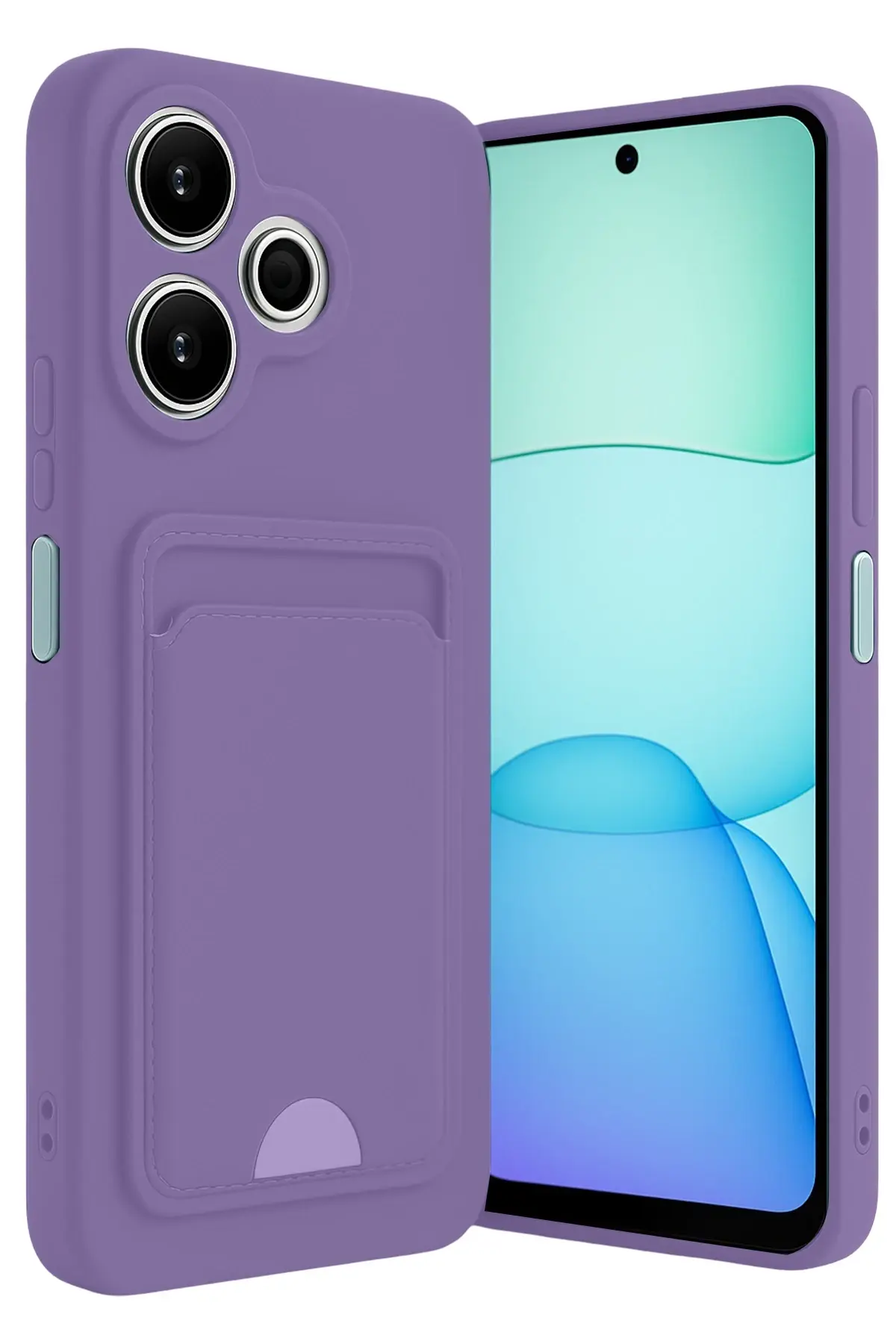 Newface Xiaomi Redmi 13 4G Kılıf Kelvin Kartvizitli Silikon - Lila