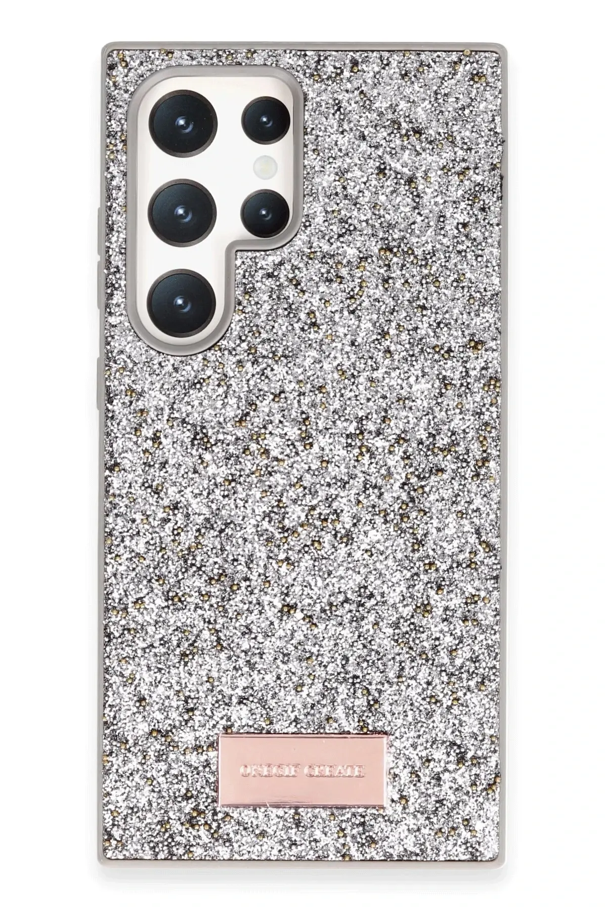 Onegif Samsung Galaxy S24 Ultra Bright Simli Kapak - Gümüş