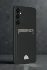 Newface Samsung Galaxy S24 FE Kılıf Kelvin Kartvizitli Silikon - Siyah