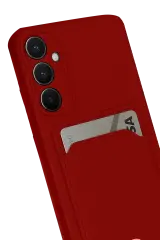 Newface Samsung Galaxy S24 FE Kılıf Kelvin Kartvizitli Silikon - Kırmızı