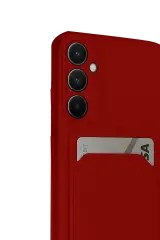 Newface Samsung Galaxy S24 FE Kılıf Kelvin Kartvizitli Silikon - Kırmızı