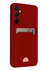 Newface Samsung Galaxy S24 FE Kılıf Kelvin Kartvizitli Silikon - Kırmızı