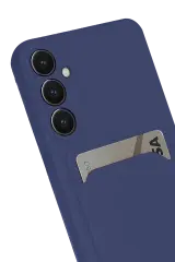 Newface Samsung Galaxy S24 FE Kılıf Kelvin Kartvizitli Silikon - Lacivert