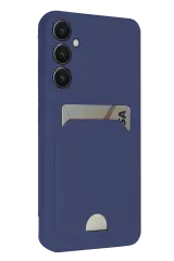 Newface Samsung Galaxy S24 FE Kılıf Kelvin Kartvizitli Silikon - Lacivert