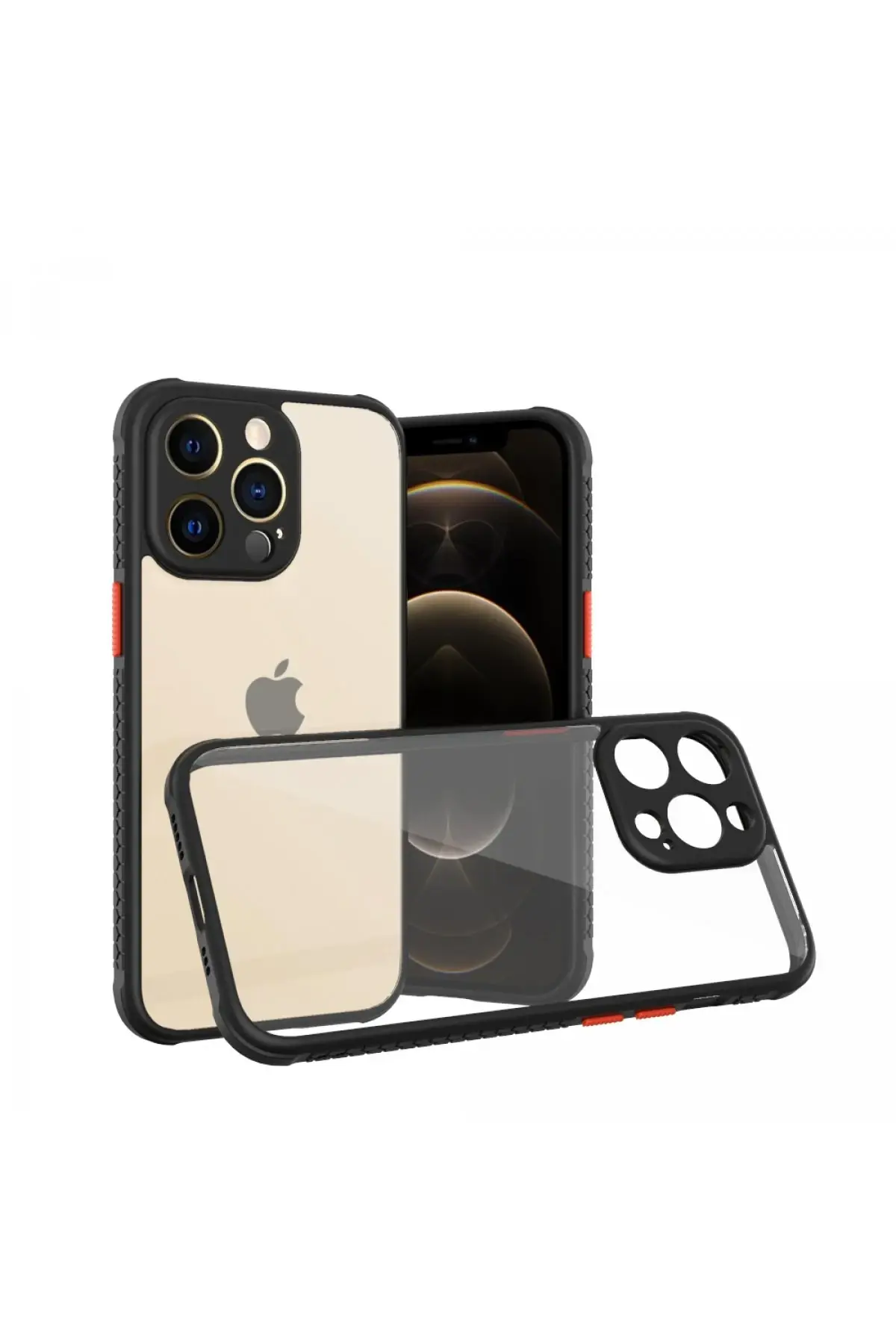 Newface iPhone 13 Pro Kılıf Miami Şeffaf Silikon - Siyah