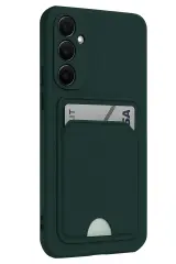 Newface Samsung Galaxy S24 FE Kılıf Kelvin Kartvizitli Silikon - Koyu Yeşil
