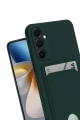 Newface Samsung Galaxy S24 FE Kılıf Kelvin Kartvizitli Silikon - Koyu Yeşil