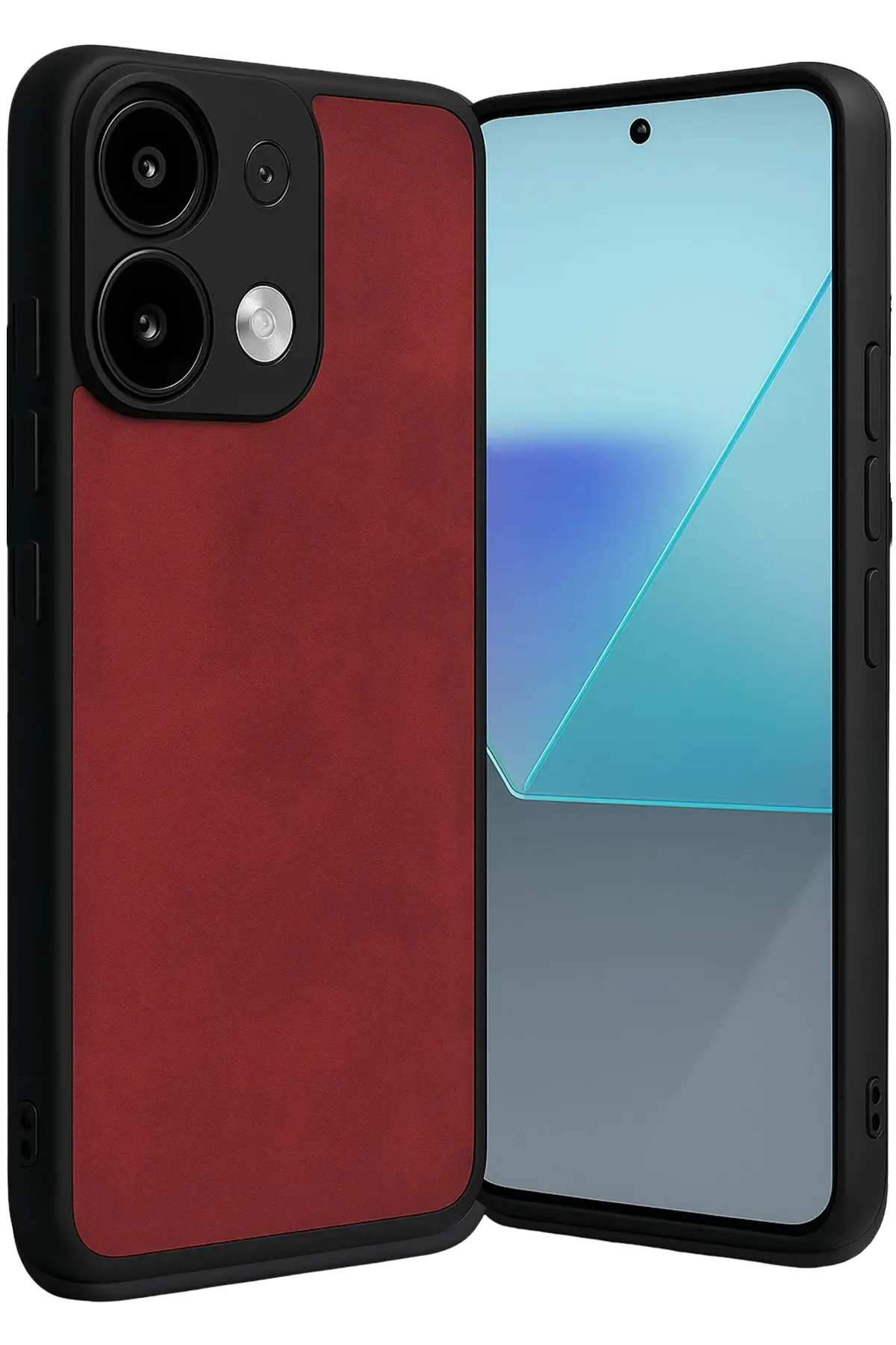 Newface Xiaomi Redmi Note 13 4G Kılıf Aras Deri Kapak - Kırmızı