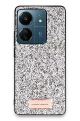 Onegif Xiaomi Redmi 13C Bright Simli Kapak - Gümüş