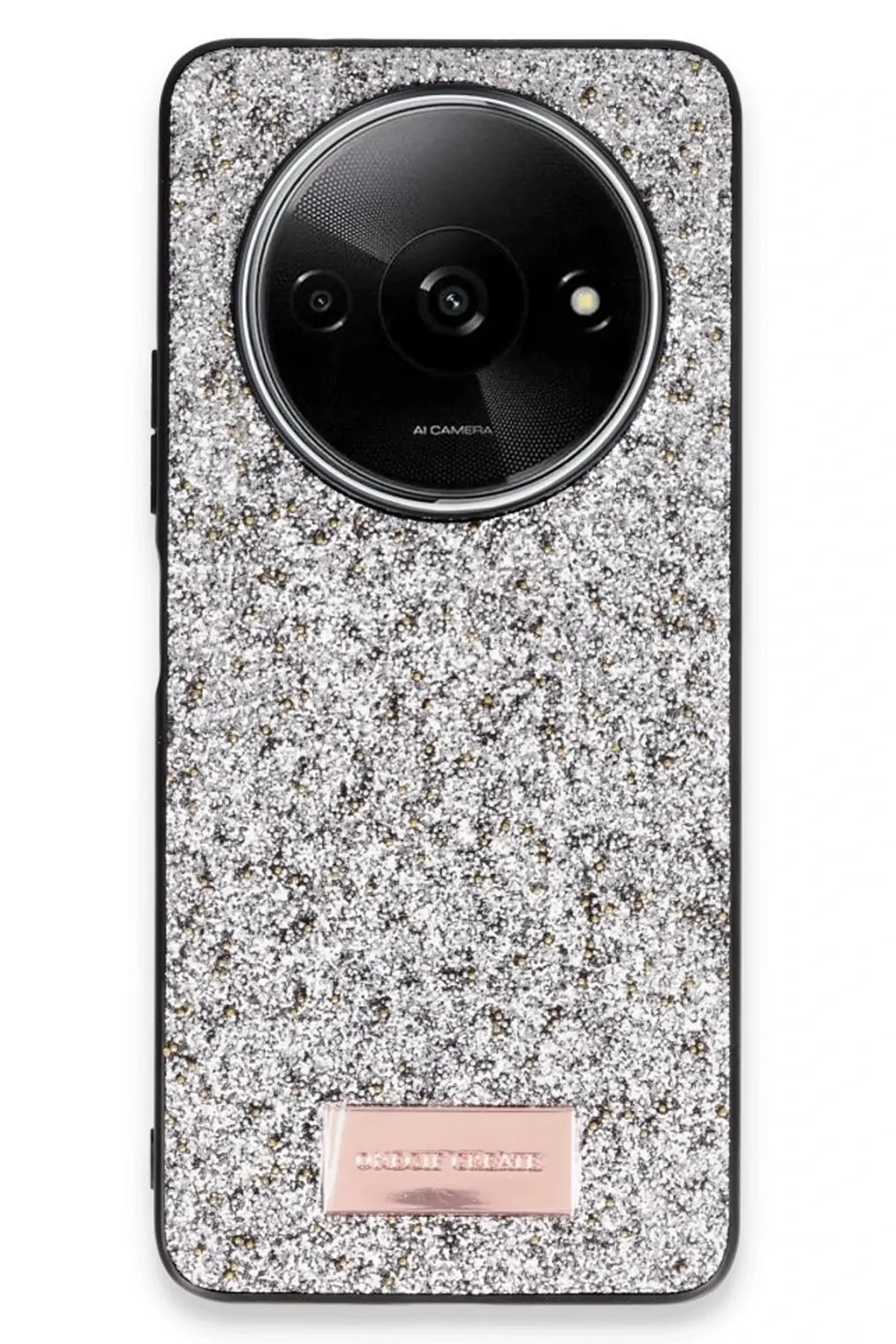 Onegif Xiaomi Redmi A3 4G Bright Simli Kapak - Gümüş