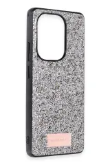 Onegif Xiaomi Redmi Note 13 Pro 4G Bright Simli Kapak - Gümüş