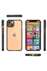 Newface iPhone 13 Mini Kılıf Miami Şeffaf Silikon - Siyah