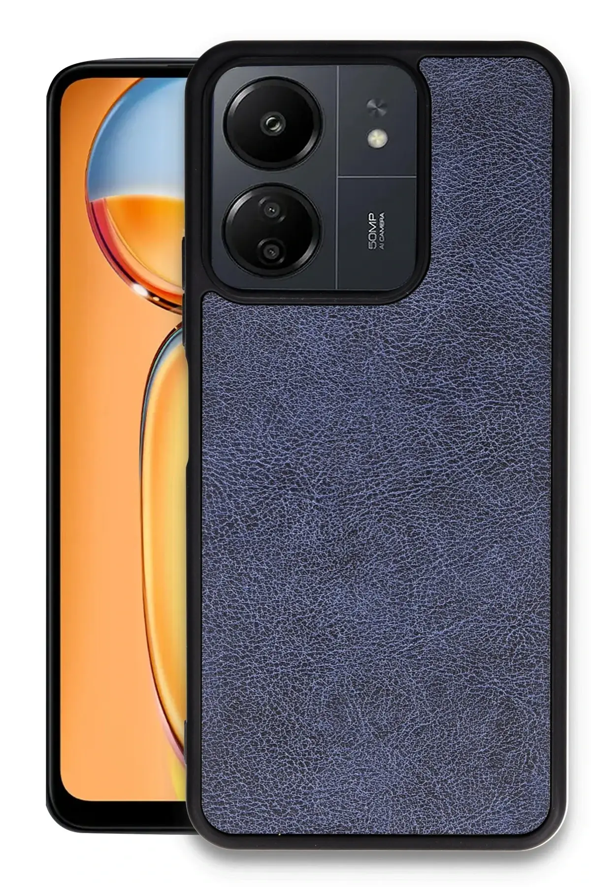 Newface Xiaomi Redmi 13C Kılıf Aras Deri Kapak - Lacivert