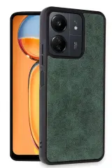 Newface Xiaomi Redmi 13C Kılıf Aras Deri Kapak - Koyu Yeşil