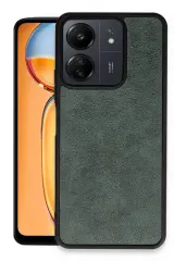 Newface Xiaomi Redmi 13C Kılıf Aras Deri Kapak - Koyu Yeşil