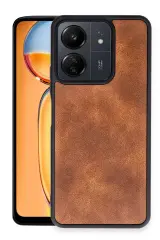 Newface Xiaomi Redmi 13C Kılıf Aras Deri Kapak - Taba