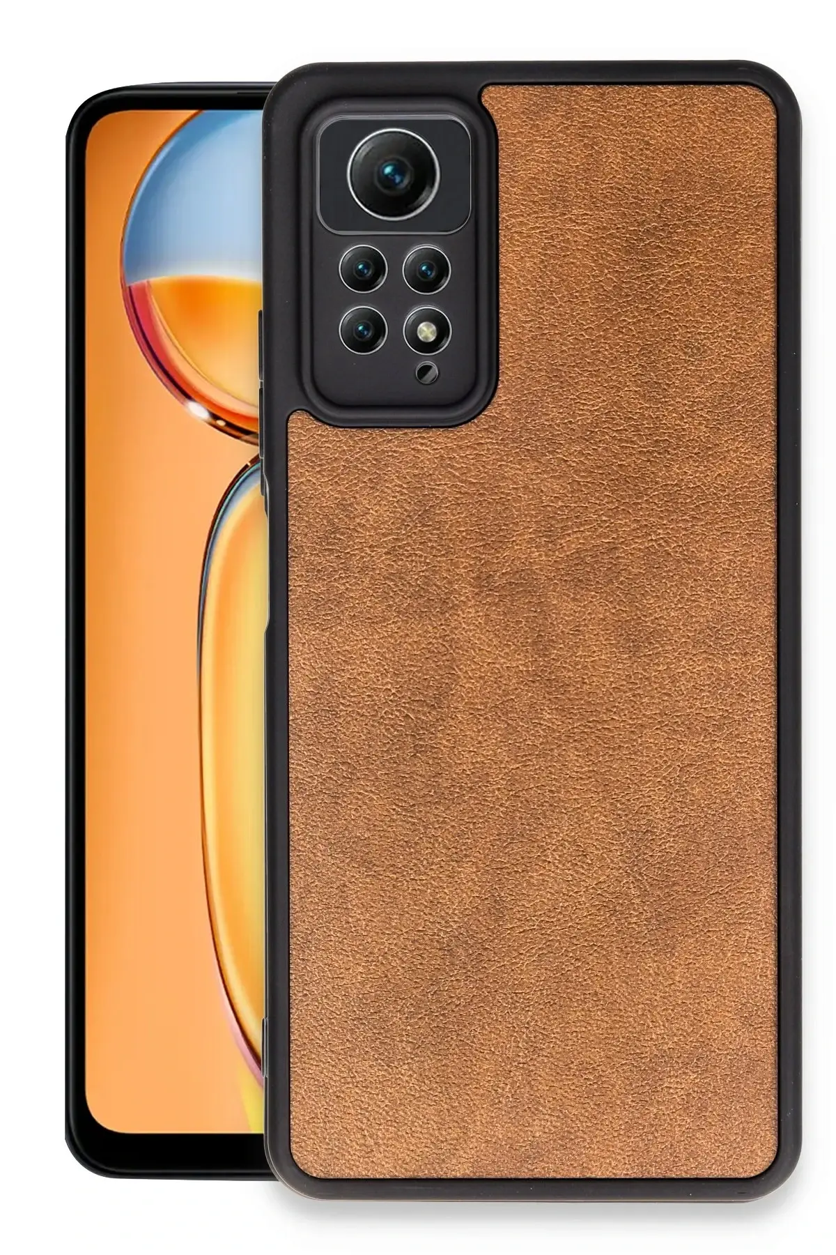 Newface Xiaomi Redmi Note 12 Pro 4G Kılıf Aras Deri Kapak - Taba