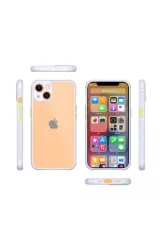 Newface iPhone 13 Mini Kılıf Miami Şeffaf Silikon - Lila