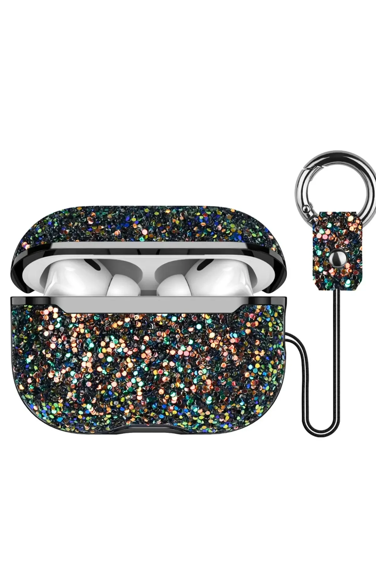 Onegif Airpods Pro 2 (2.nesil) Bright Simli Airpods Kapak - Siyah